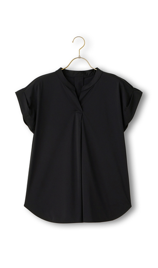 バンドカラースキッパーブラウス《フレンチスリーブ》