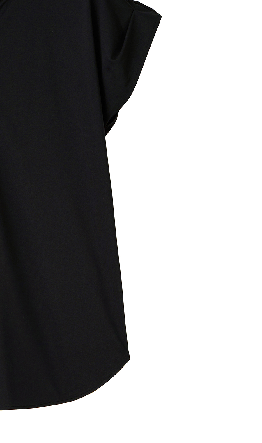 バンドカラースキッパーブラウス《フレンチスリーブ》 ブラック M