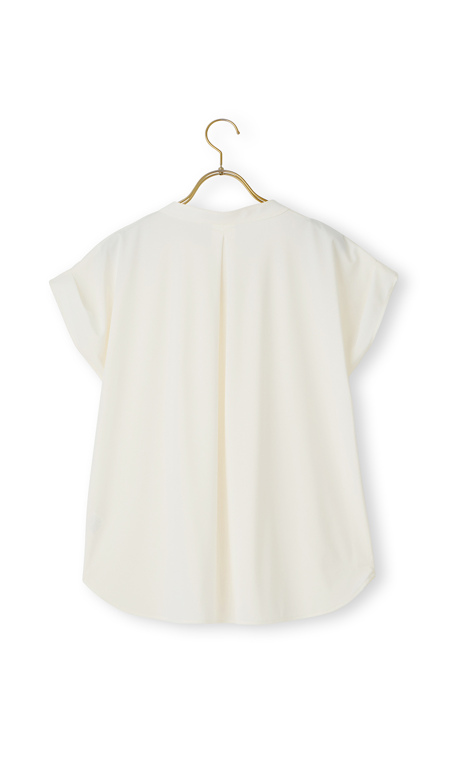 バンドカラースキッパーブラウス《フレンチスリーブ》 ホワイト M