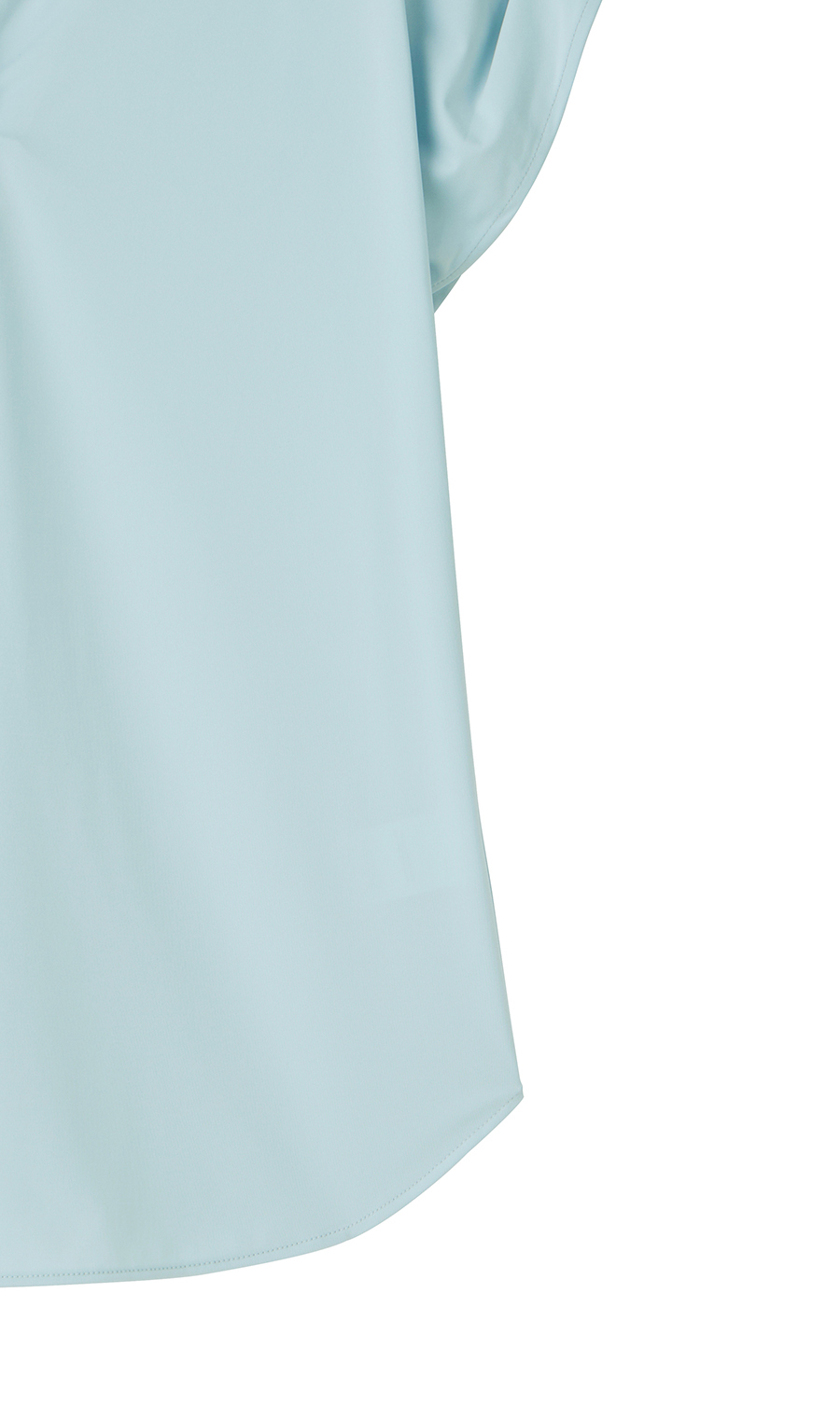 バンドカラースキッパーブラウス《フレンチスリーブ》 サックス M