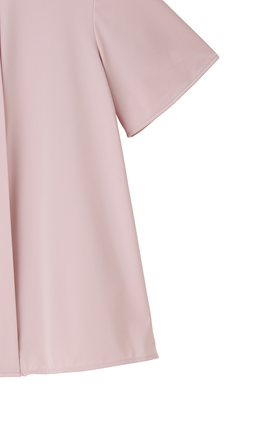 パールボタン付き前身タックブラウス《半袖》 ピンク M