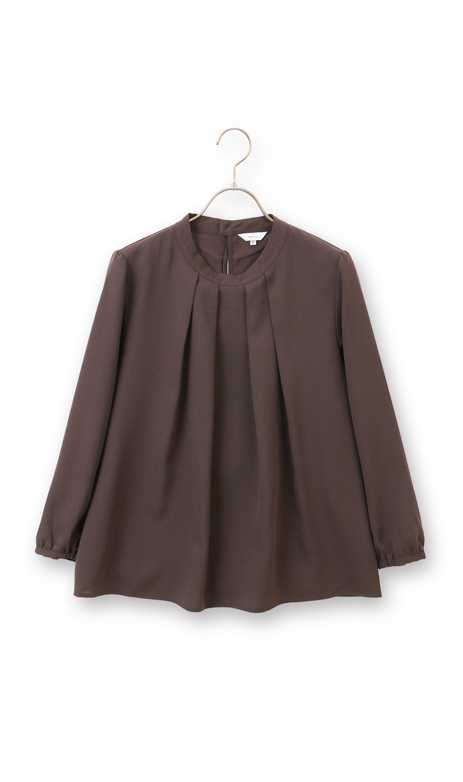 名品アクセサリー付きボウタイブラウス【4WAY】【9分袖】 ブラウン S