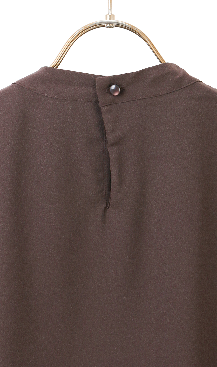 名品アクセサリー付きボウタイブラウス【4WAY】【9分袖】 ブラウン S