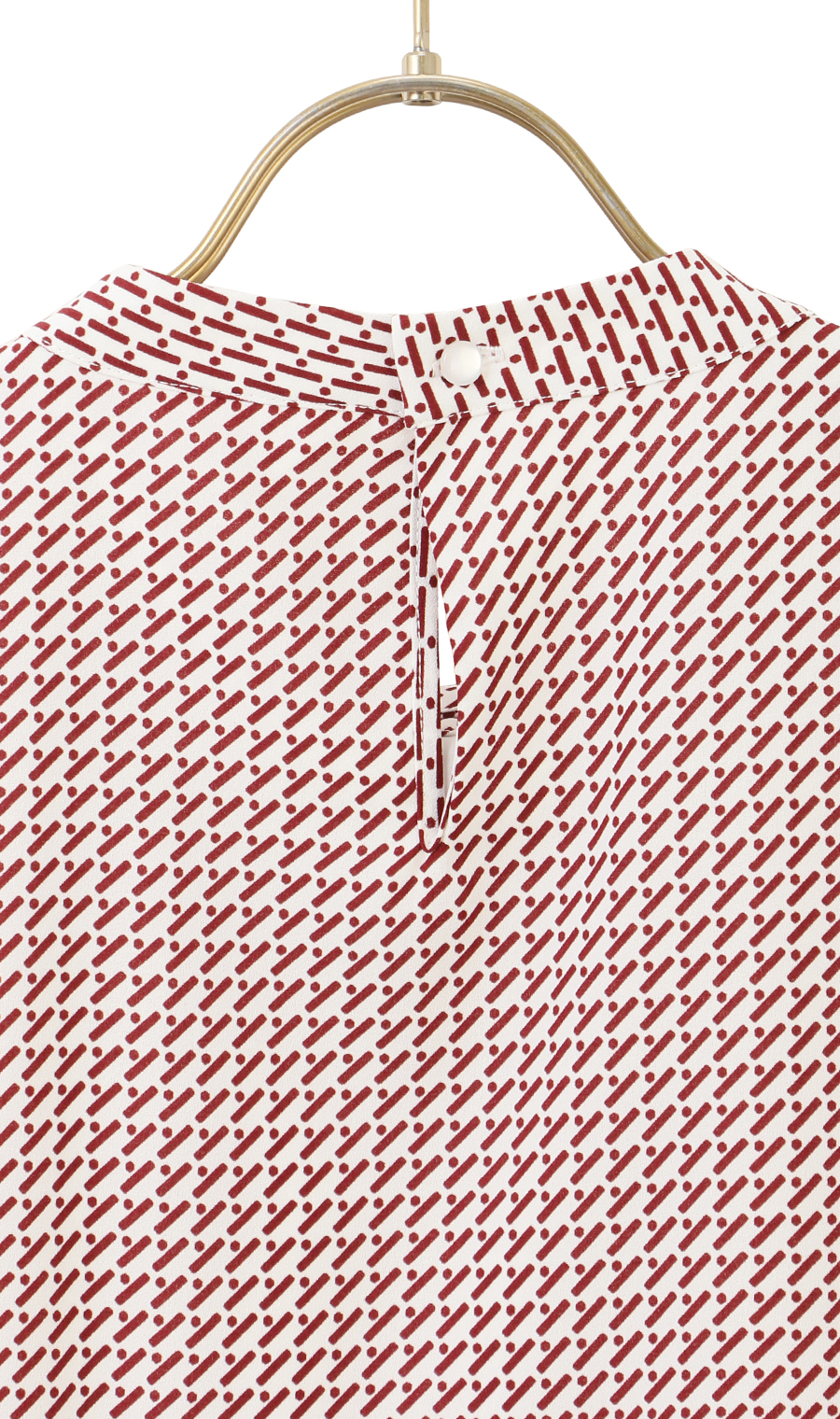 名品アクセサリー付きボウタイブラウス【4WAY】【9分袖】 ボルドー S