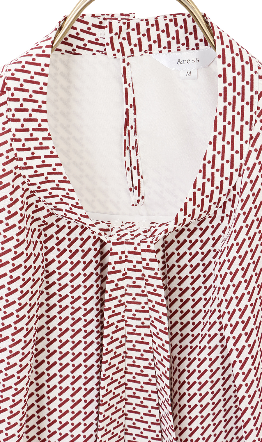 名品アクセサリー付きボウタイブラウス【4WAY】【9分袖】 ボルドー S