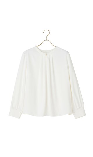 Crew neck blouse [2-way front and back] [Long sleeves] [Online-only sizes available]
