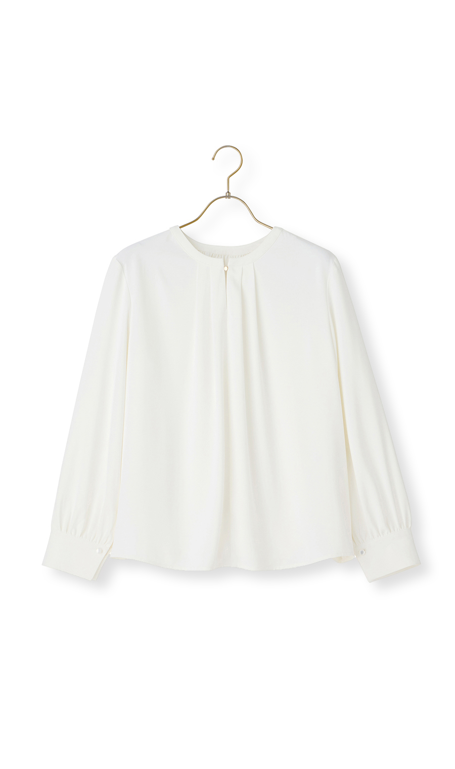 クルーネックブラウス【前後2WAY】【長袖】【WEB限定サイズあり】 ホワイト SS