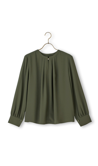 Crew neck blouse [2-way front and back] [Long sleeves] [Online-only sizes available]