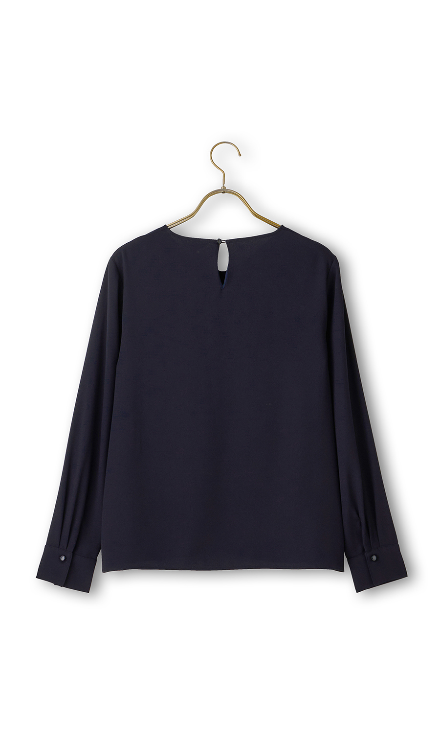 スカーフタイ付きVネックブラウス【2WAY】【長袖】 ネイビー S