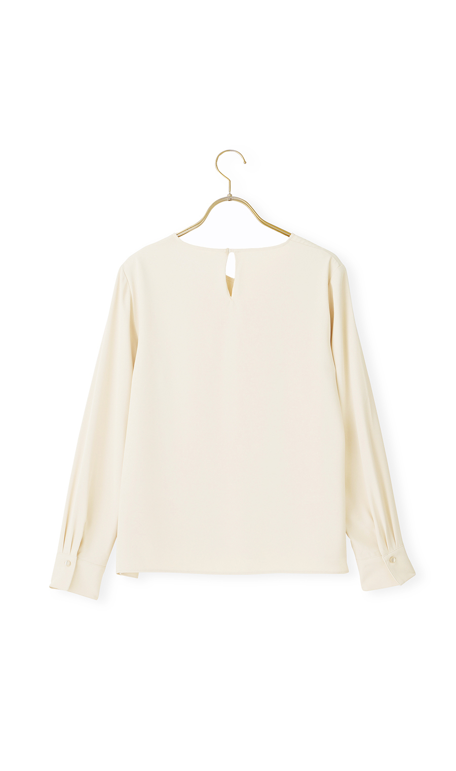 スカーフタイ付きVネックブラウス【2WAY】【長袖】 ベージュ S