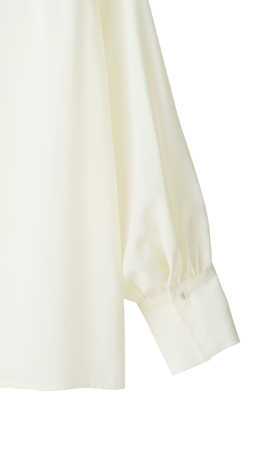 フロントタックブラウス【長袖】 ホワイト S