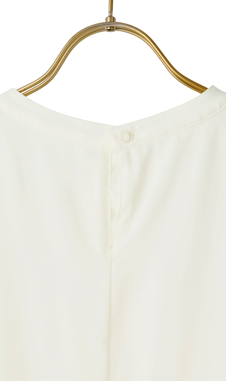 フロントタックブラウス【長袖】 ホワイト S