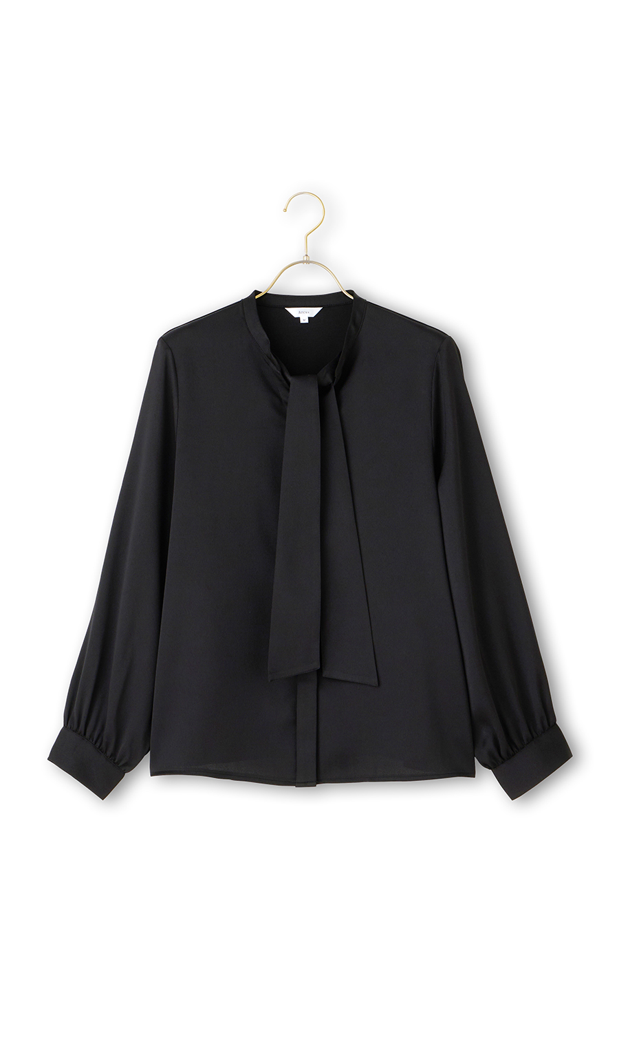 取り外しタイ付きブラウス【2WAY】【長袖】【WEB限定サイズあり】 ブラック S