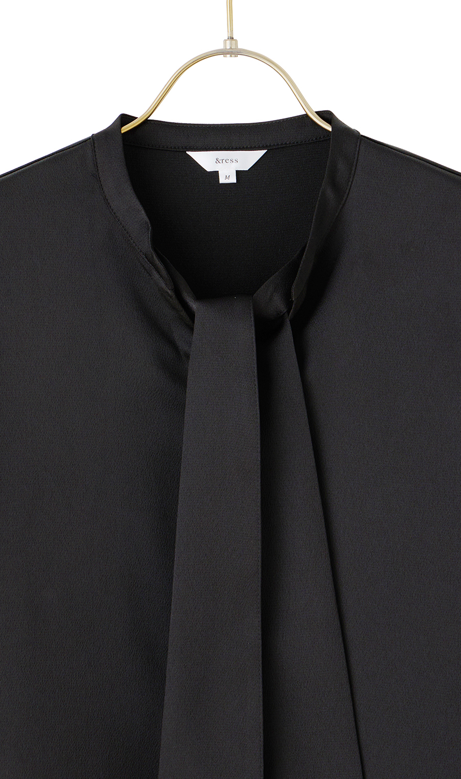 取り外しタイ付きブラウス【2WAY】【長袖】【WEB限定サイズあり】 ブラック S