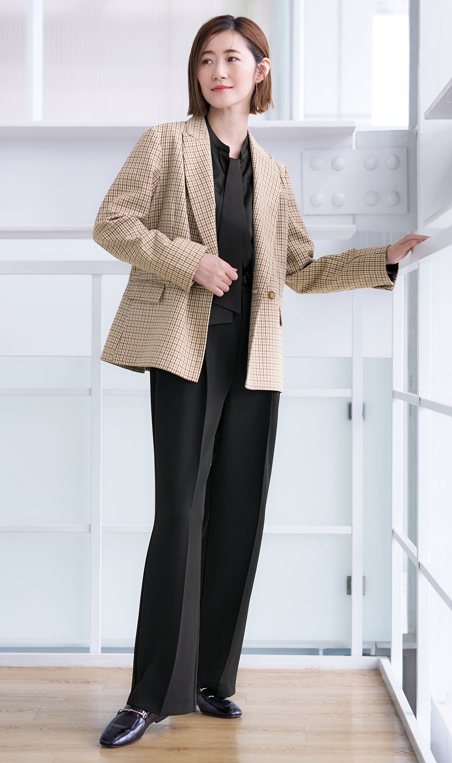 取り外しタイ付きブラウス【2WAY】【長袖】【WEB限定サイズあり】 ブラック S