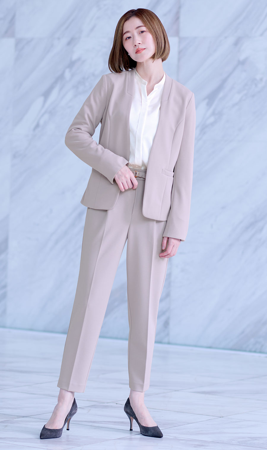 取り外しタイ付きブラウス【2WAY】【長袖】【WEB限定サイズあり】 ホワイト S