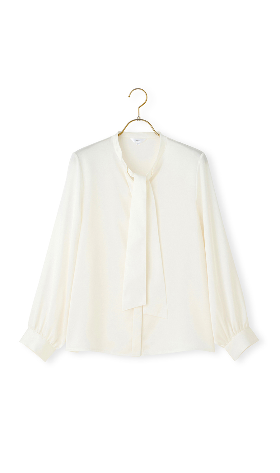 取り外しタイ付きブラウス【2WAY】【長袖】【WEB限定サイズあり】 ホワイト S