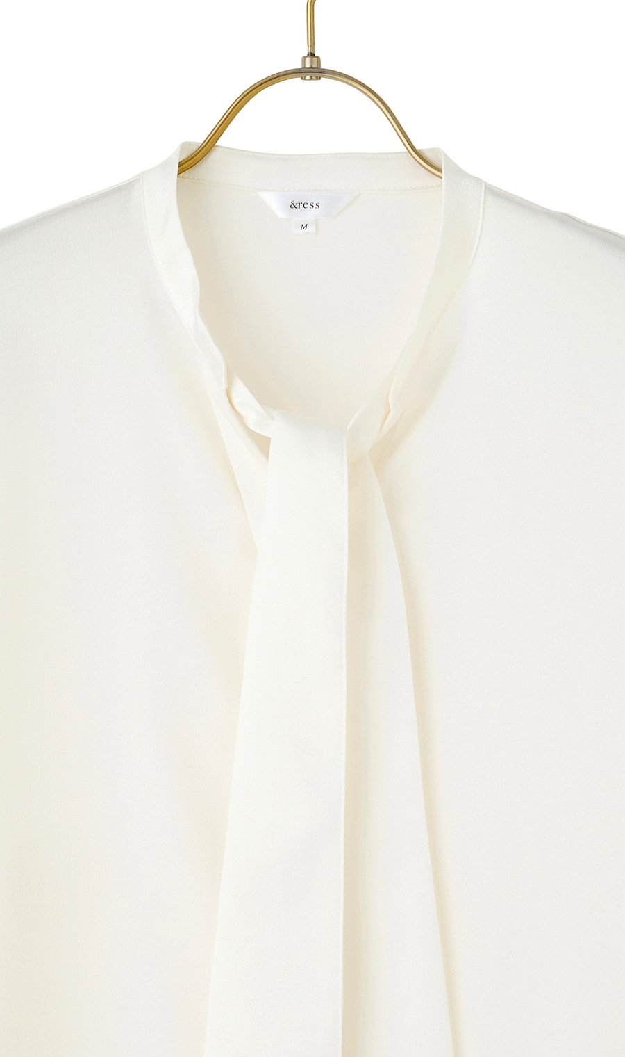 取り外しタイ付きブラウス【2WAY】【長袖】【WEB限定サイズあり】 ホワイト S