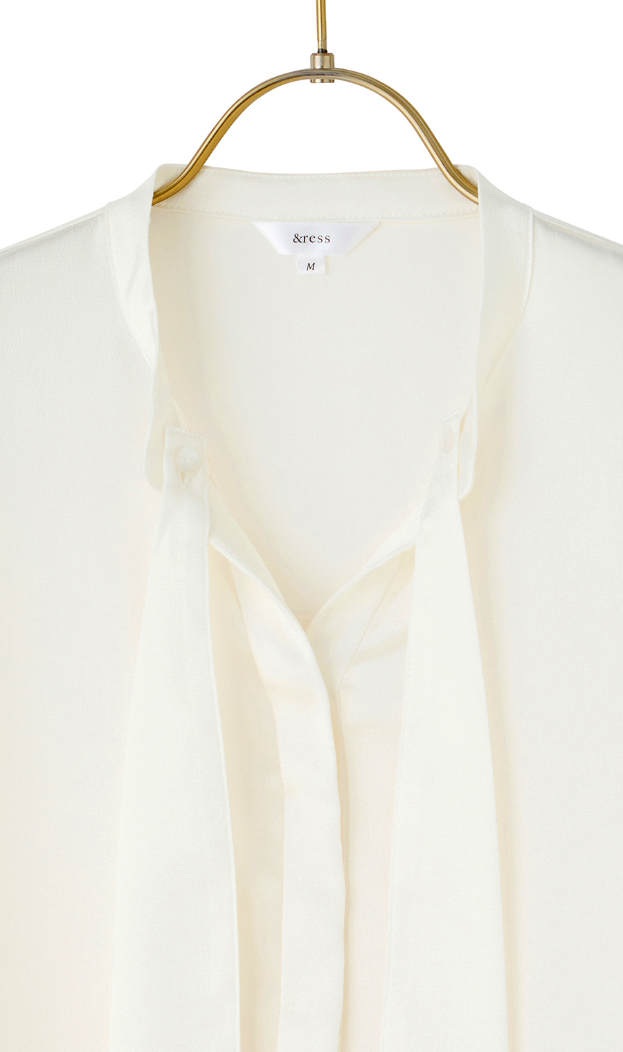 取り外しタイ付きブラウス【2WAY】【長袖】【WEB限定サイズあり】 ホワイト S