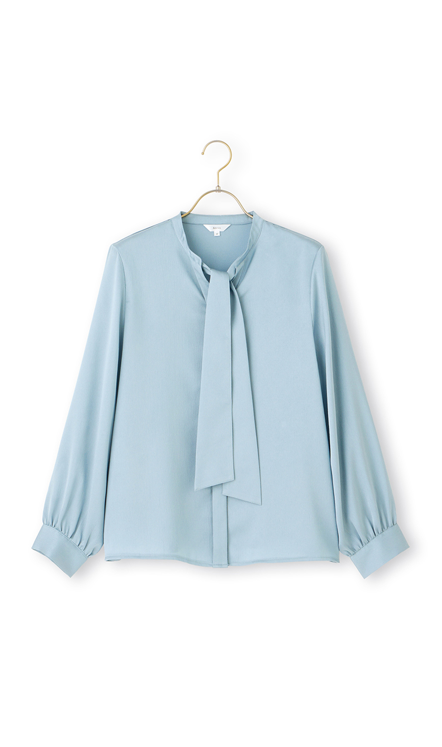 取り外しタイ付きブラウス【2WAY】【長袖】【WEB限定サイズあり】 サックス S