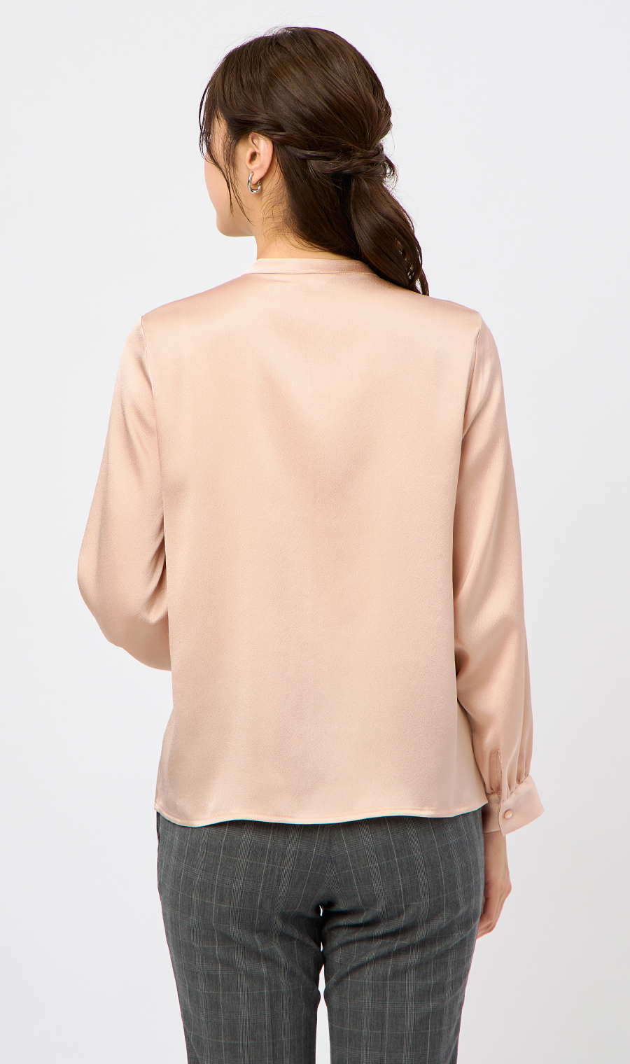 取り外しタイ付きブラウス【2WAY】【長袖】【WEB限定サイズあり】 ピンク S