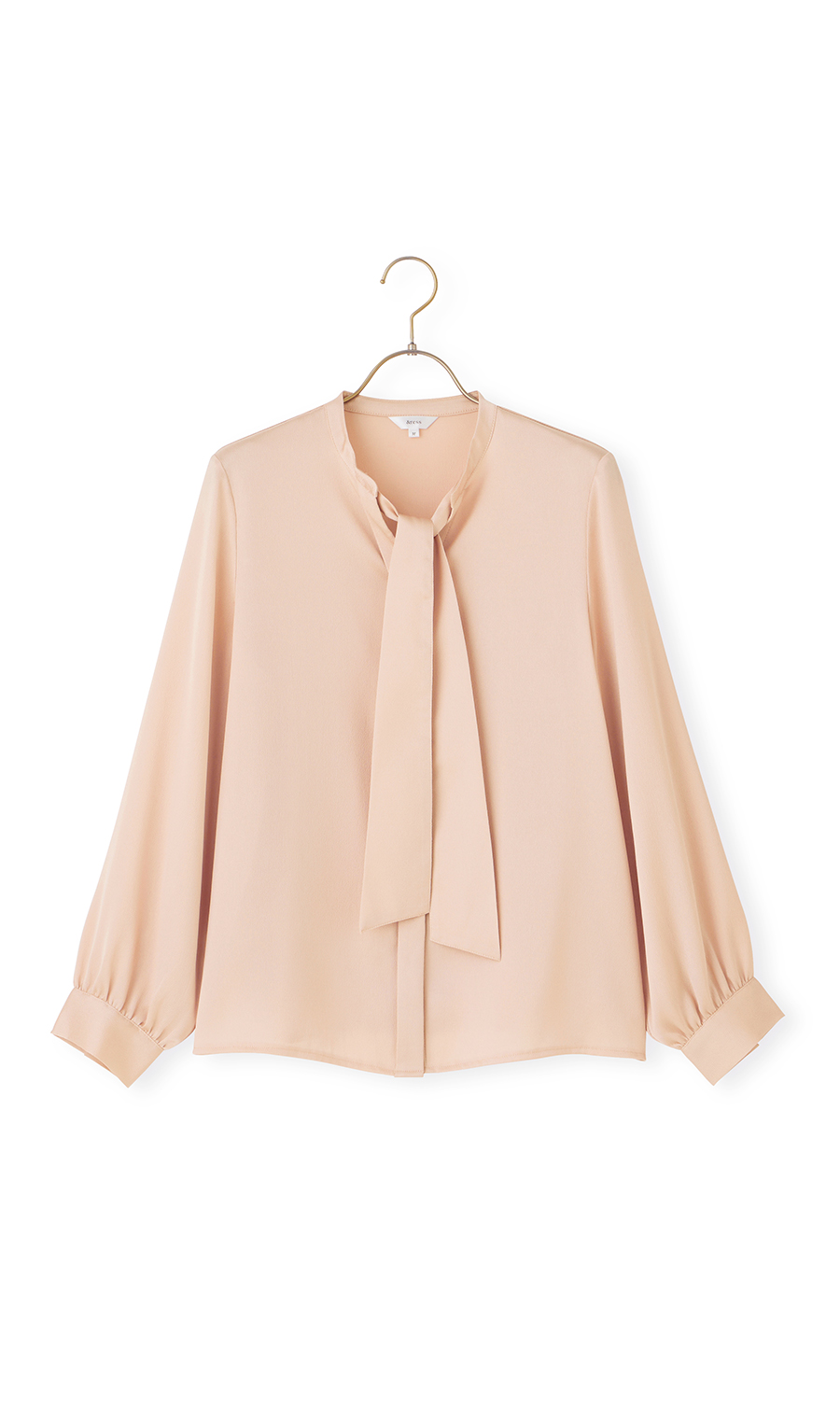 取り外しタイ付きブラウス【2WAY】【長袖】【WEB限定サイズあり】 ピンク S