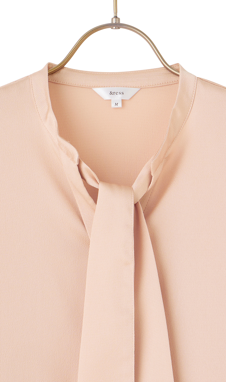 取り外しタイ付きブラウス【2WAY】【長袖】【WEB限定サイズあり】 ピンク S