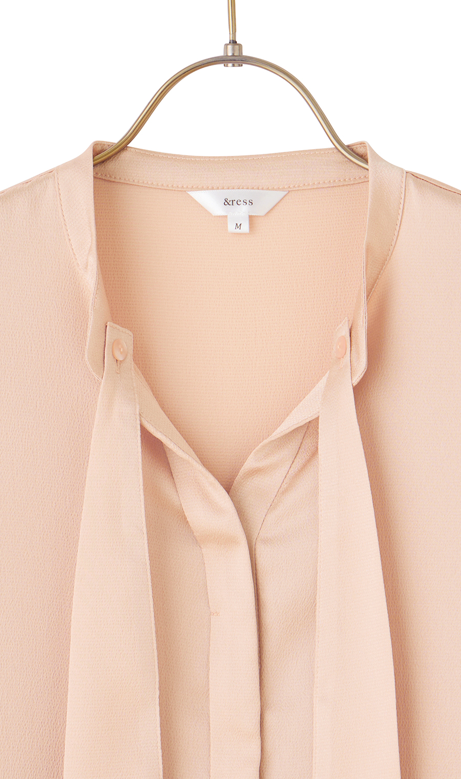 取り外しタイ付きブラウス【2WAY】【長袖】【WEB限定サイズあり】 ピンク S