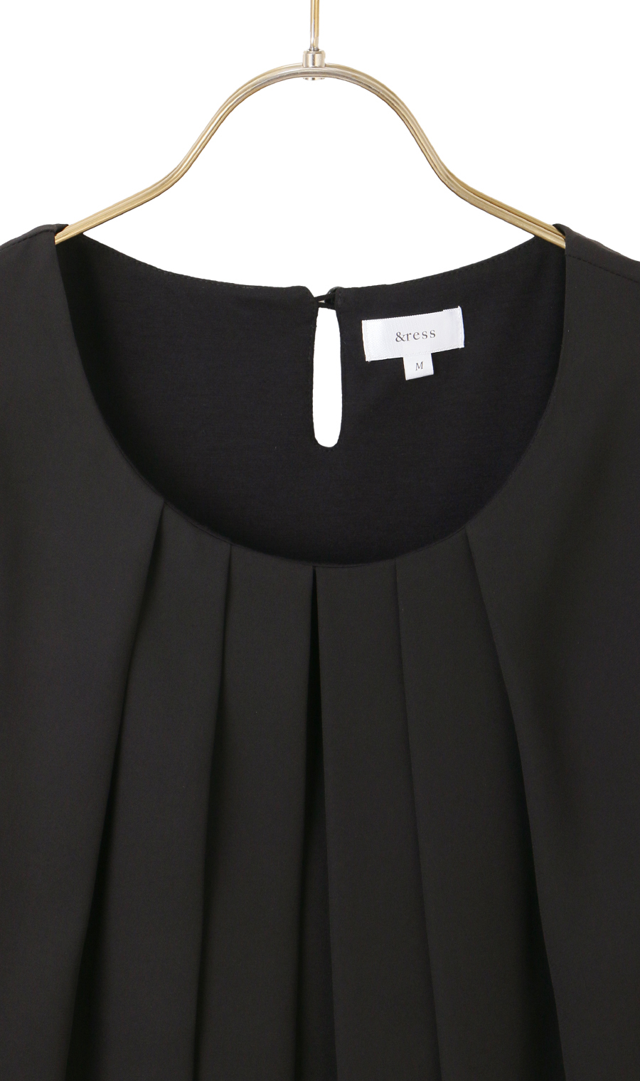 バルーンヘムブラウス【7分袖】 ブラック SS