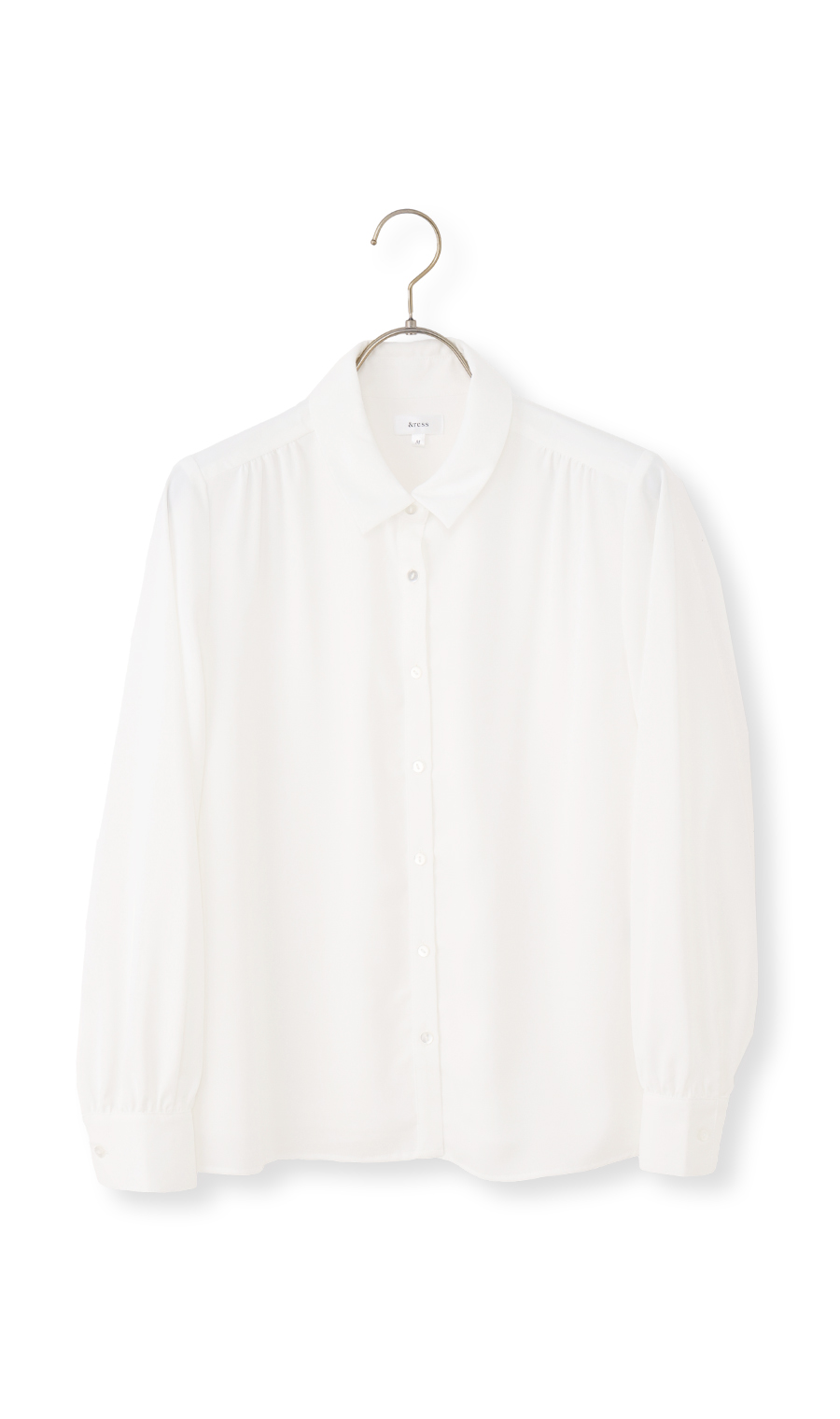 シャツ襟取り外しリボンブラウス【長袖】【2WAY】 ホワイト S