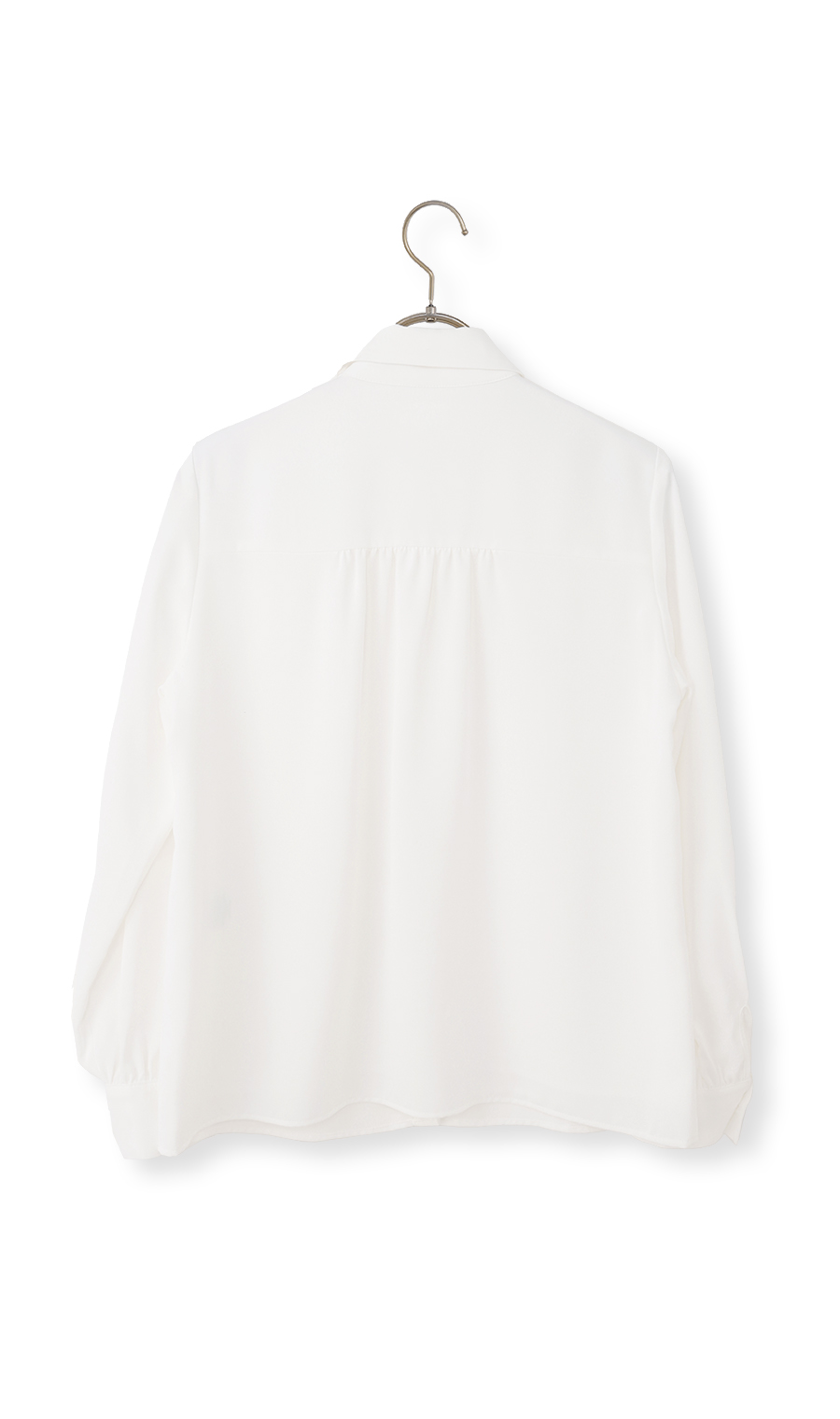 シャツ襟取り外しリボンブラウス【長袖】【2WAY】 ホワイト S