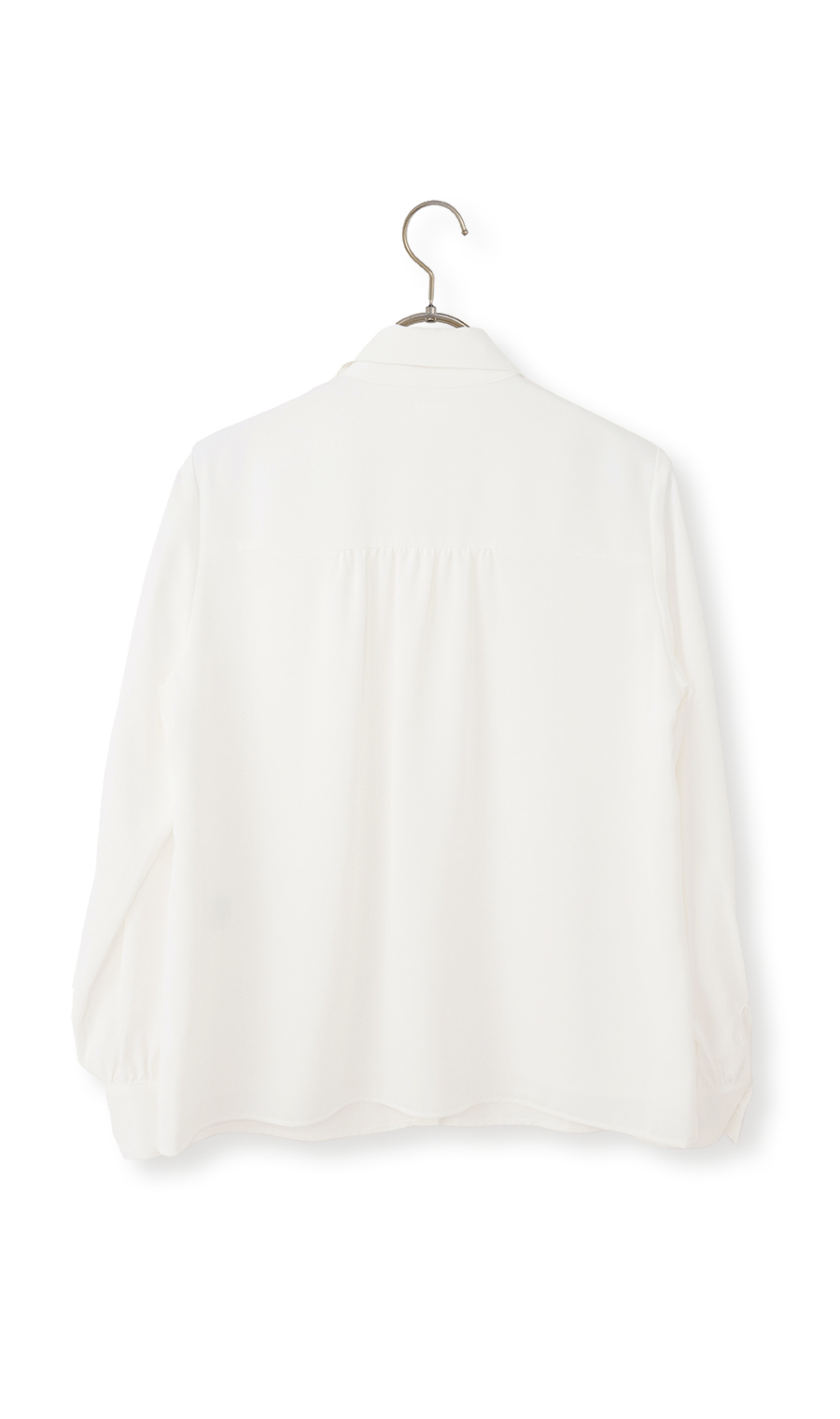シャツ襟取り外しリボンブラウス【長袖】【2WAY】 ホワイト S