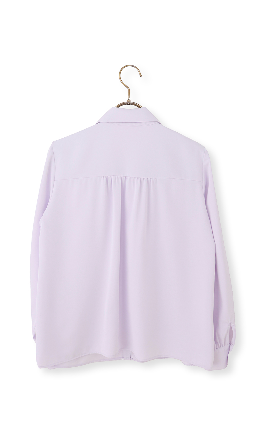 シャツ襟取り外しリボンブラウス【長袖】【2WAY】 ラベンダー S
