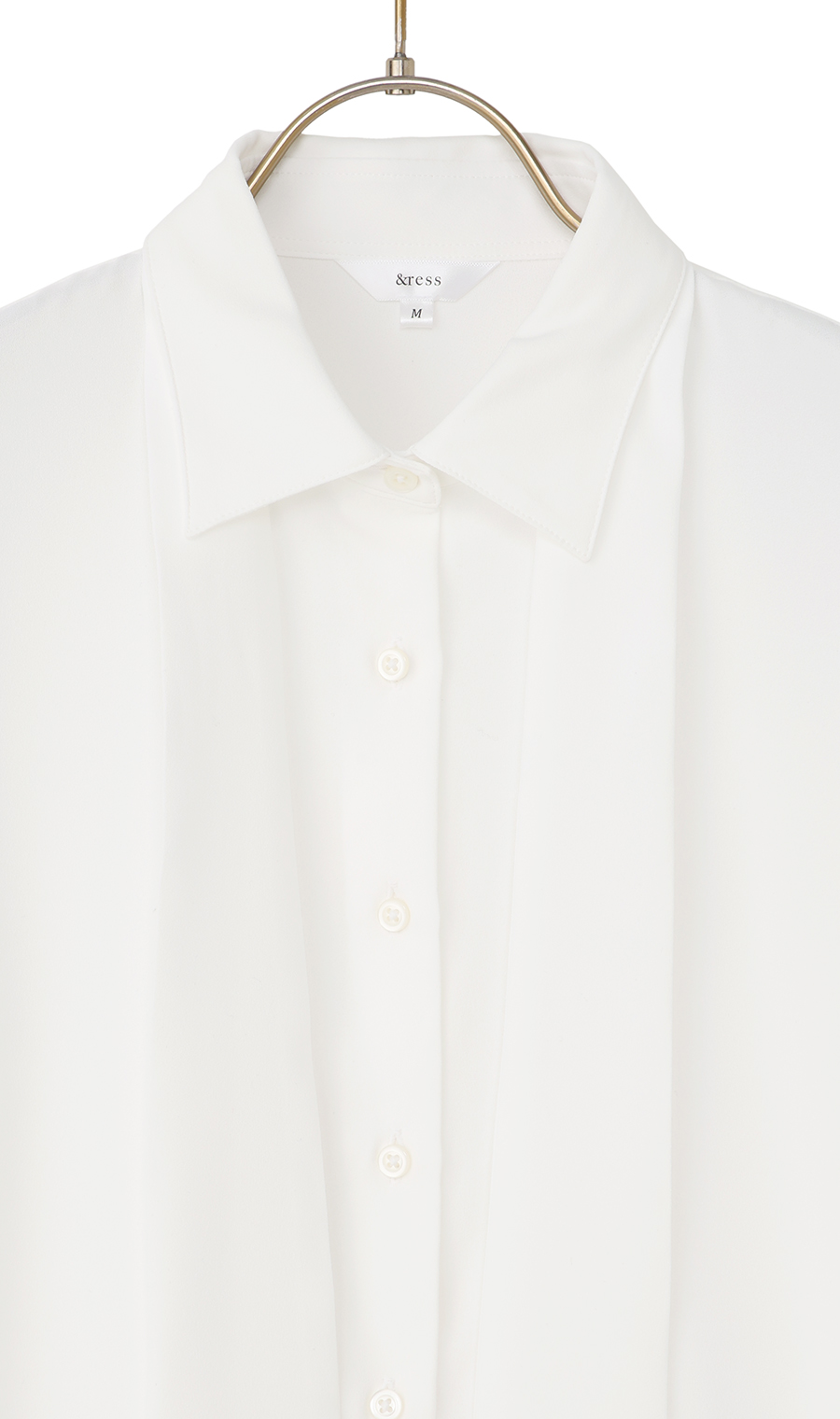 シャツ襟取り外しタイ付きブラウス【2WAY】【長袖】 ホワイト S