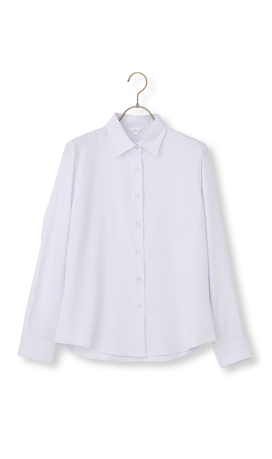シャツ襟取り外しタイ付きブラウス【2WAY】【長袖】 サックス S