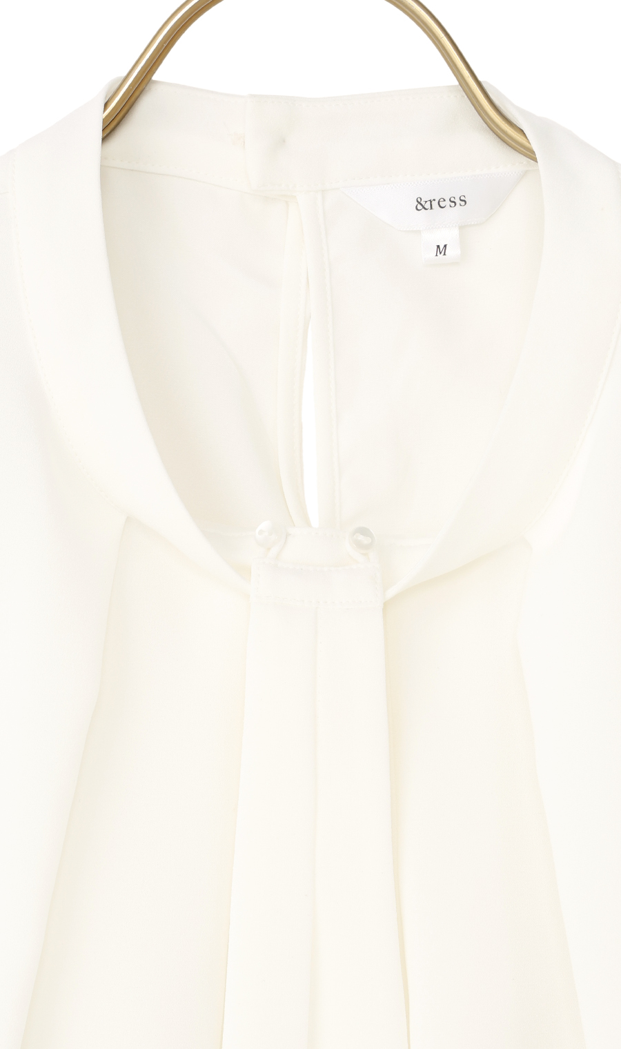 名品アクセサリー付きボウタイブラウス【4WAY】【長袖】 ホワイト S