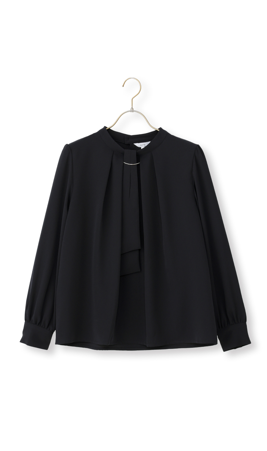 名品アクセサリー付きボウタイブラウス【4WAY】【長袖】 ネイビー S