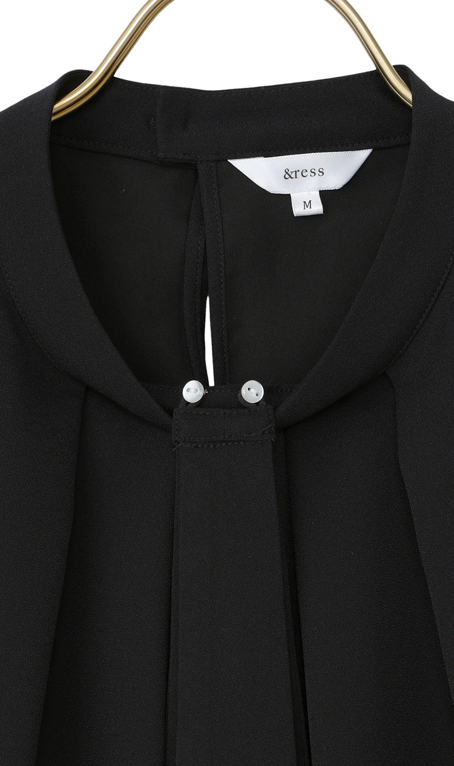 名品アクセサリー付きボウタイブラウス【4WAY】【長袖】 ネイビー S