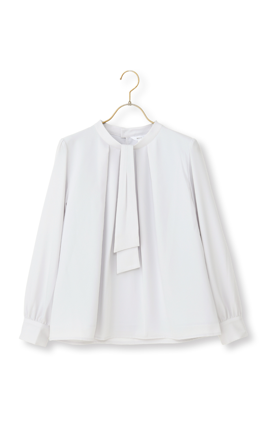 名品アクセサリー付きボウタイブラウス【4WAY】【長袖】 ライトグレー S