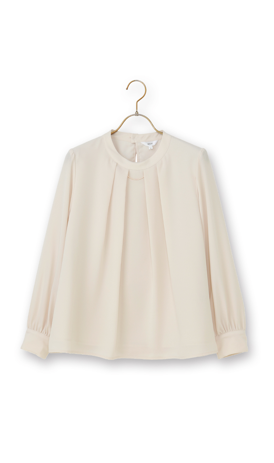 名品アクセサリー付きボウタイブラウス【4WAY】【長袖】 ベージュ S