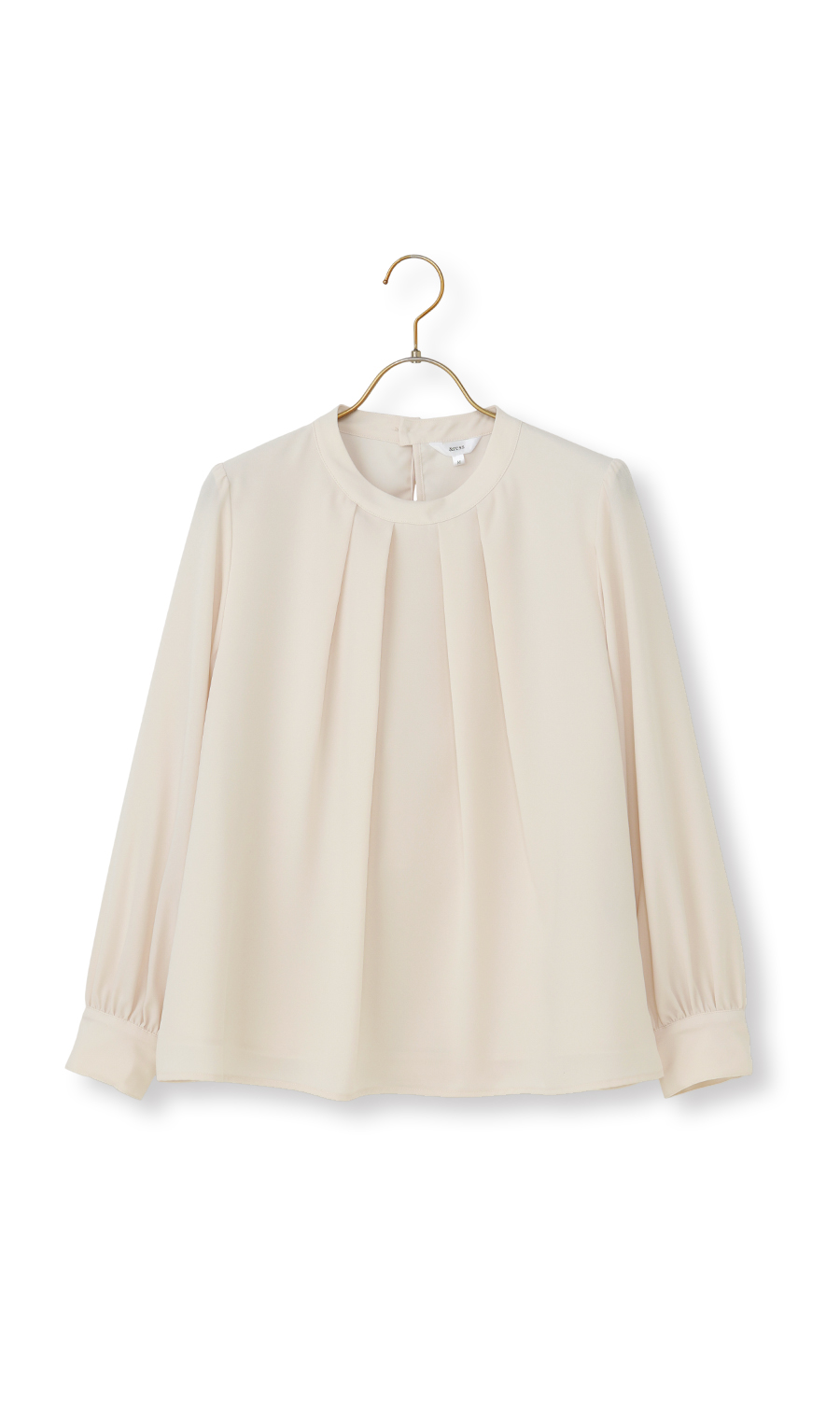 名品アクセサリー付きボウタイブラウス【4WAY】【長袖】 ベージュ S