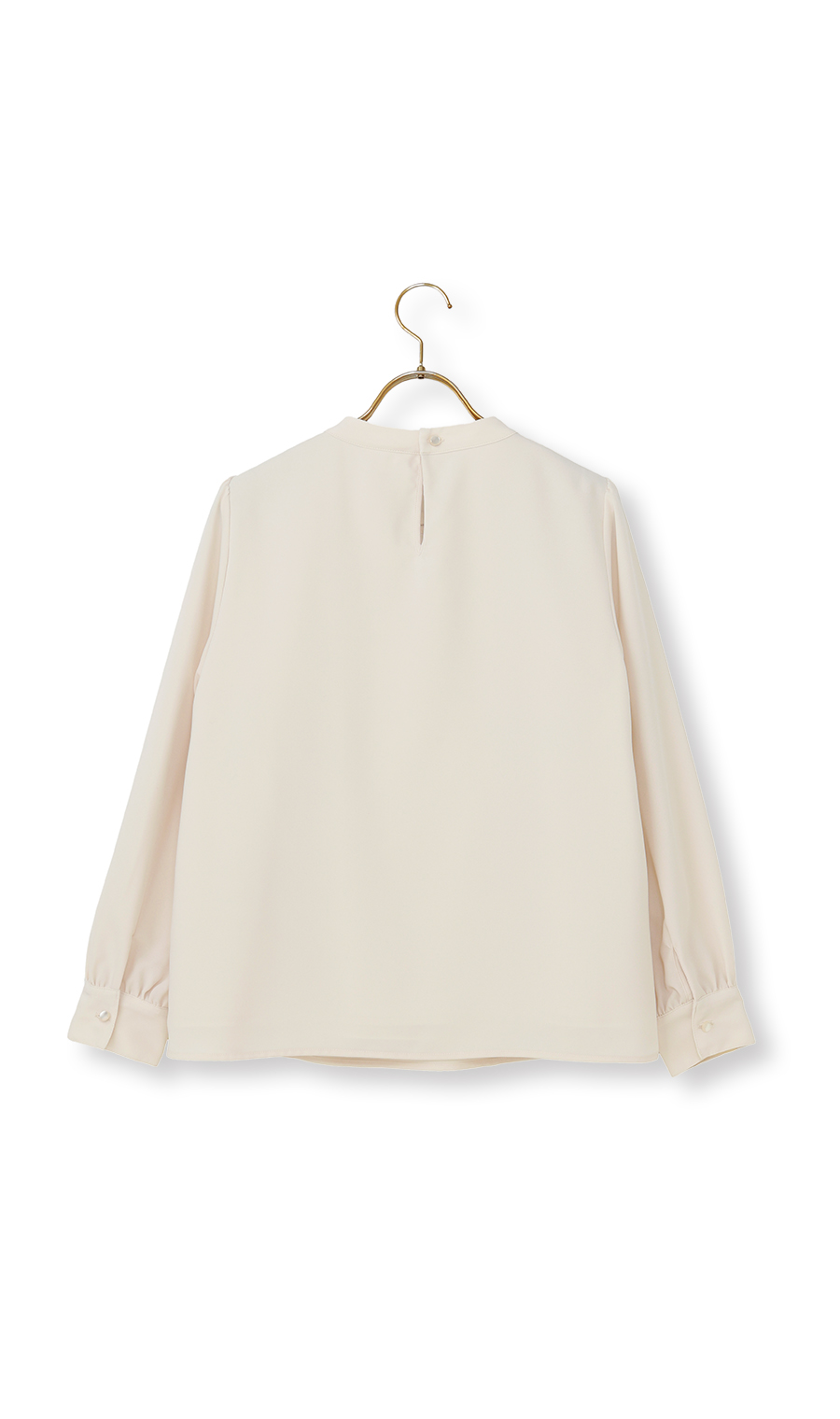 名品アクセサリー付きボウタイブラウス【4WAY】【長袖】 ベージュ S