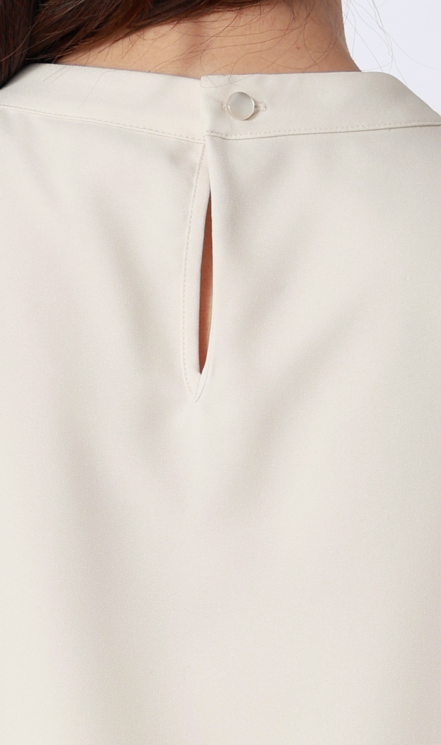 名品アクセサリー付きボウタイブラウス【4WAY】【長袖】 ベージュ S