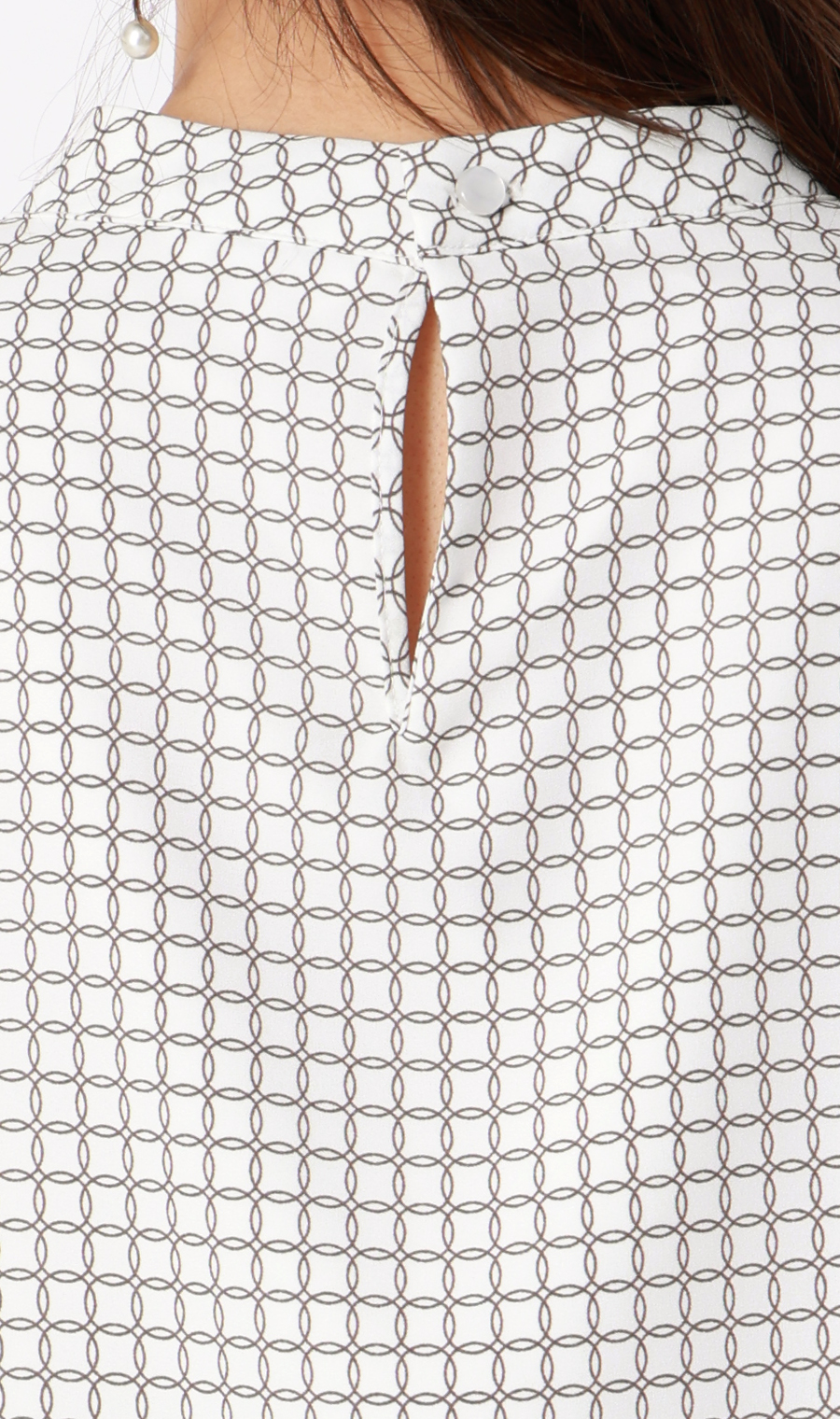 名品アクセサリー付きボウタイブラウス【4WAY】【長袖】 ブラウン S