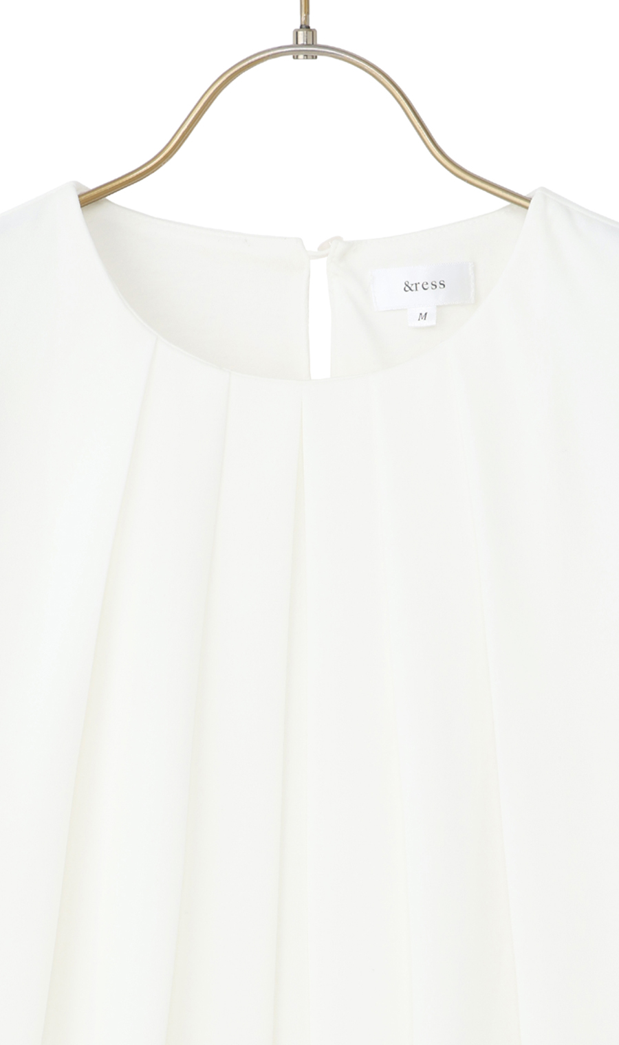 バルーンヘムブラウス【9分袖】 ホワイト S