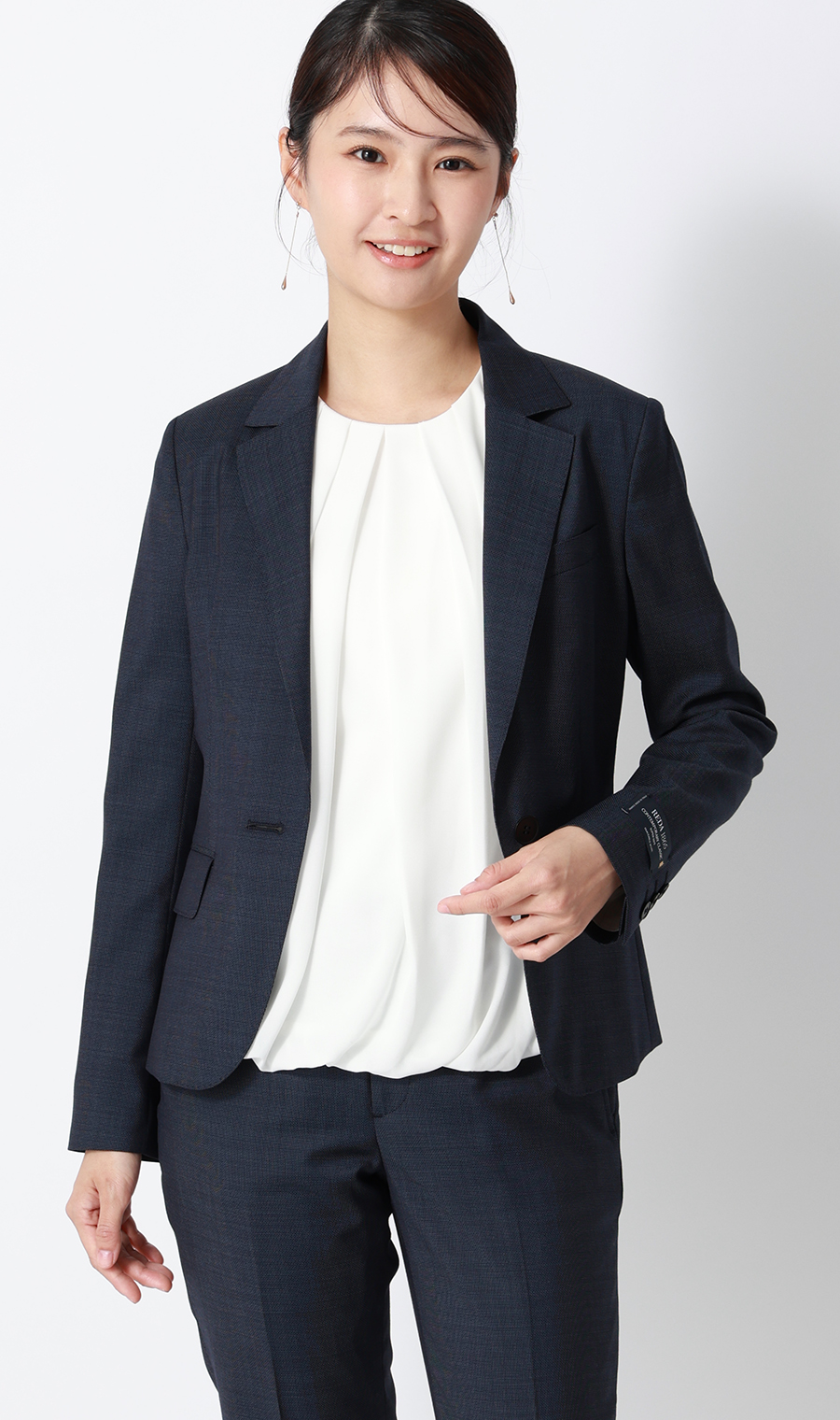 バルーンヘムブラウス【9分袖】 ホワイト S