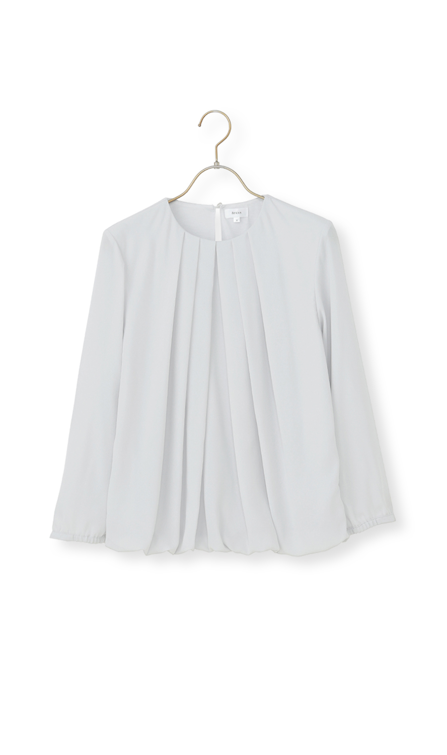 バルーンヘムブラウス【9分袖】 ライトグレー S