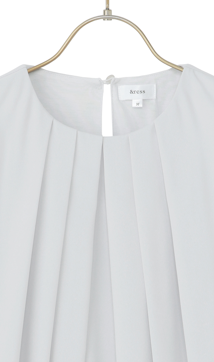 バルーンヘムブラウス【9分袖】 ライトグレー S