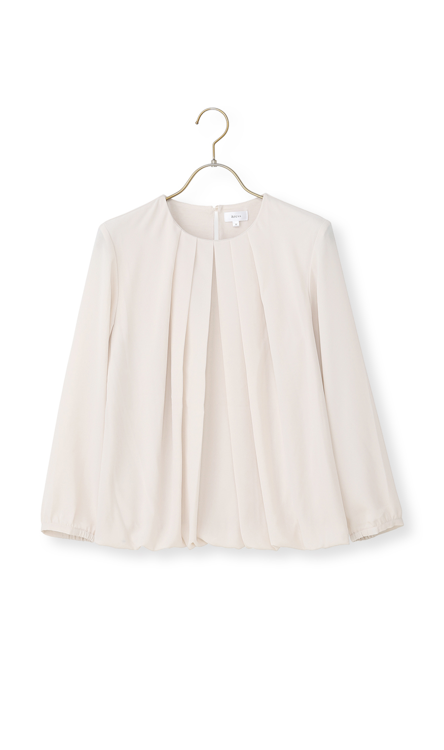 バルーンヘムブラウス【9分袖】 ベージュ S