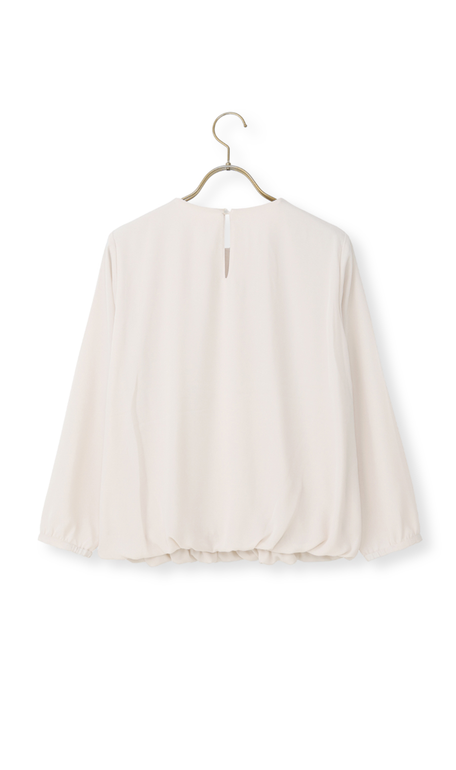 バルーンヘムブラウス【9分袖】 ベージュ S